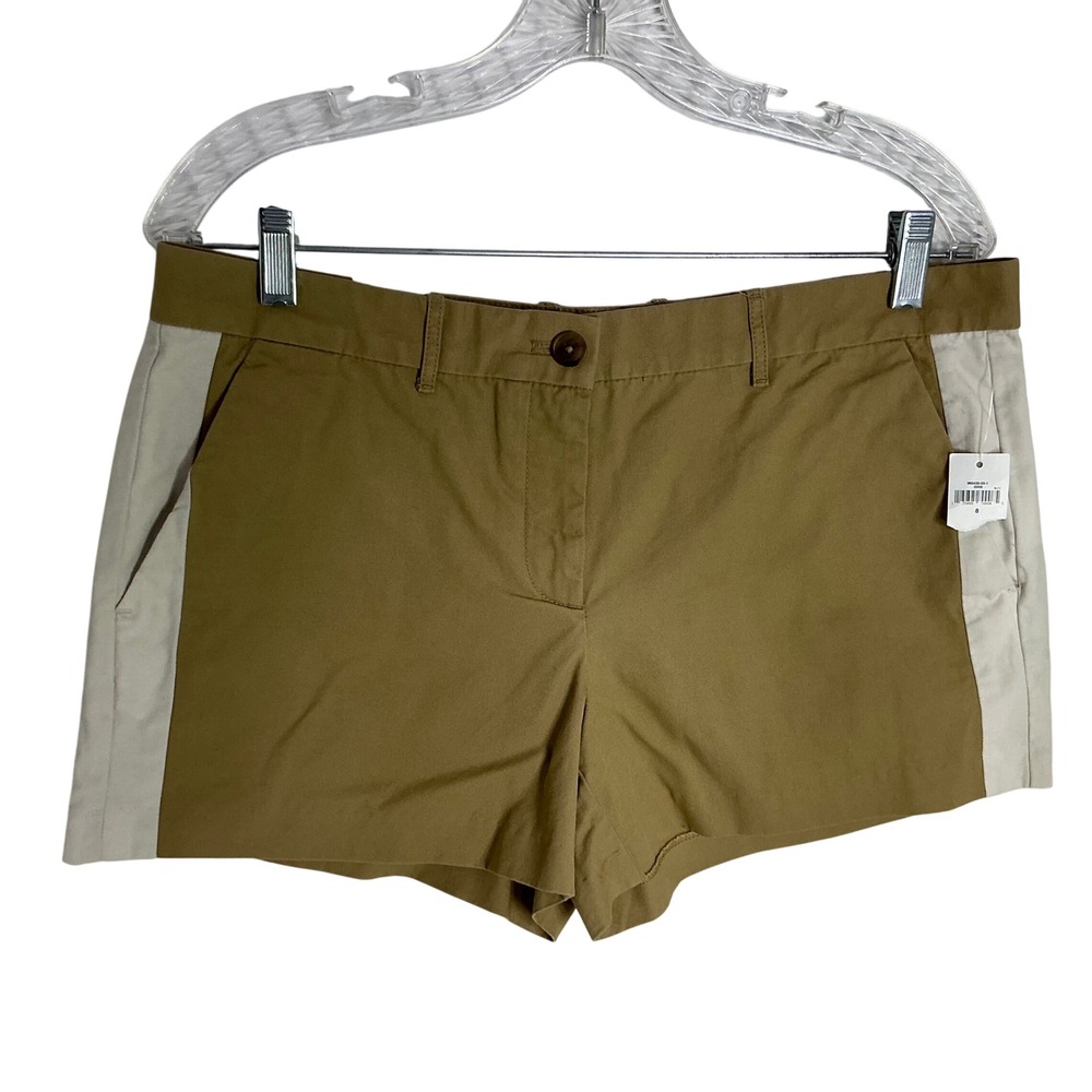 Gap Womens Tan Cream Colorblock‎ Chino Short Shorts Size 8 NWT 960435